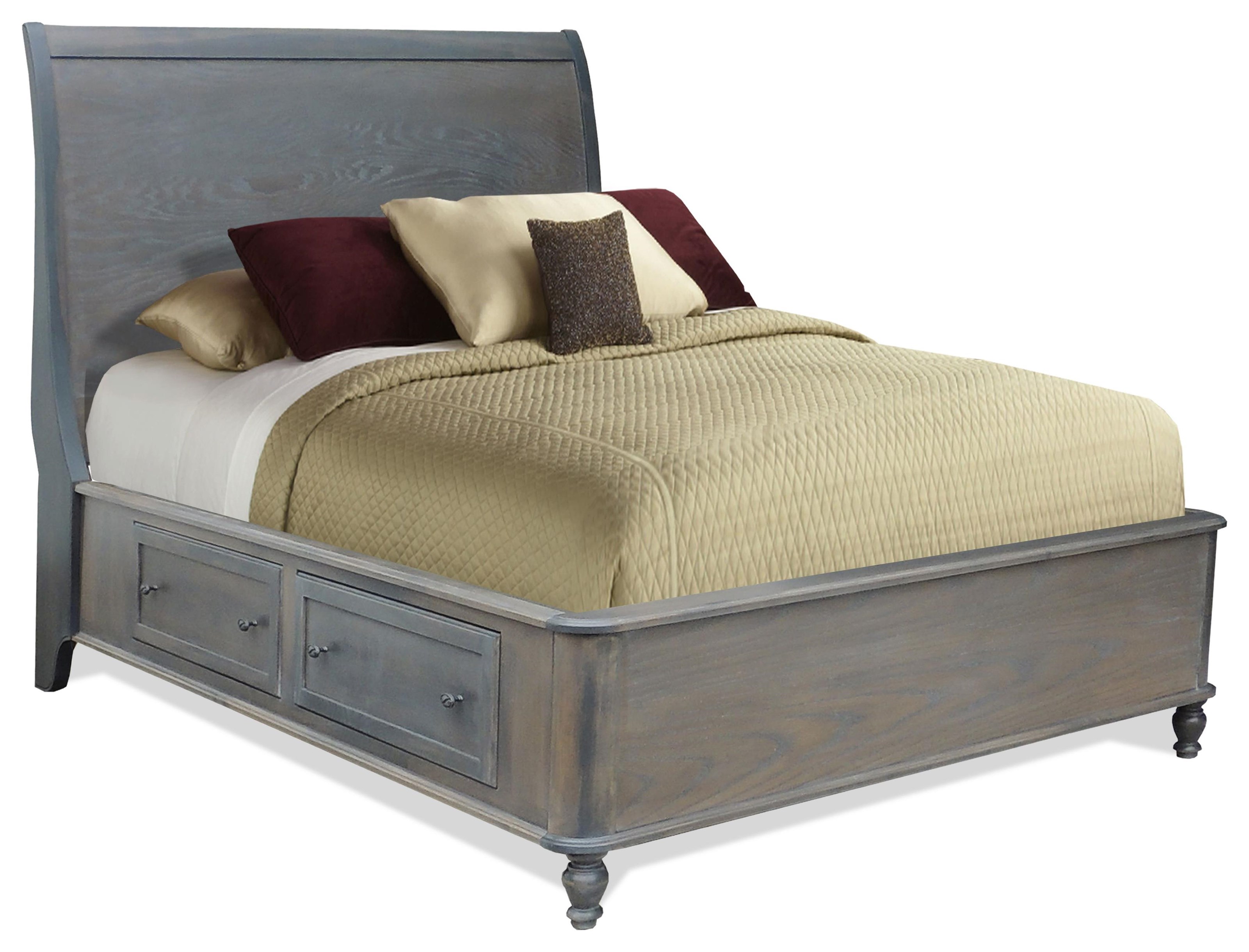 Wayside Custom Furniture Tribecca Queen Sleigh Bed With Side Storage
